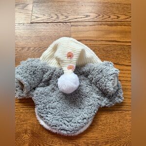 Dog cat pet faux fur Sherpa fleece lined jacket coat with hood S small breed